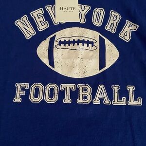 Blue New York Football Graphic Tee Size 2XL Long Sleeve Haute Edition NWT